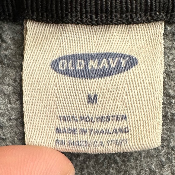 Old Navy Gray Fleece 1/4 Zip Embroidered Logo Men’s Sweatshirt, Sz Medium - Picture 9 of 12